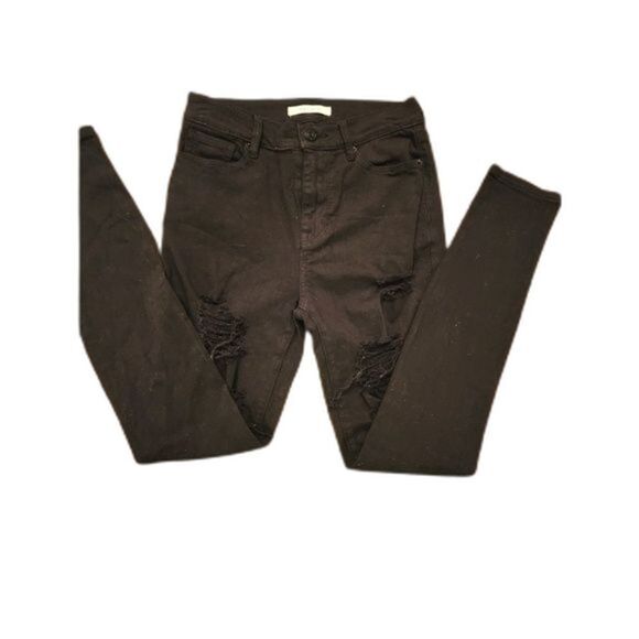 🎁PacSun High-Rise, Black, Ripped, 90's Skinny Jeans- Size 24 Juniors - Picture 3 of 8